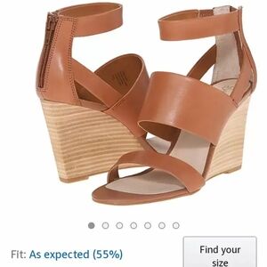 Seychelles Tan Leather Wedge Sandals